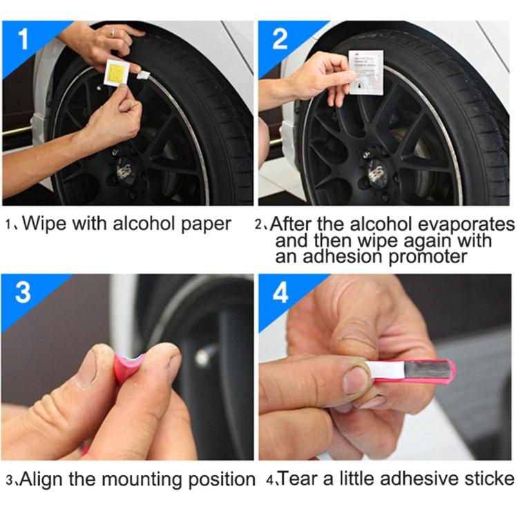 Universal Decorative Scratchproof Stickup 8M Flexible Car Wheel Hub TRIM Mouldings Decoration Strip, 15 inch, 8m