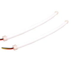 2 PCS  4.5W 270LM 6500K 597-577nm White + Yellow Wired LED Tube Daytime Running Light DRL Steering Lamp, DC12V, Lamp Length:45cm, 4.5W 270LM