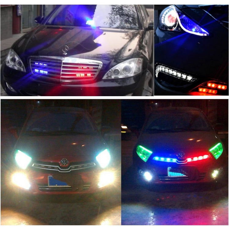 2 PCS  6 inch 6 LED 2 x 18W Car Flash Warning Light Yellow Change White Waterproof Emergency Light, DC 12V, Yellow Change White