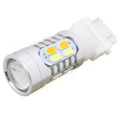 2PCS T25 10W 700LM Yellow + White Light Dual Wires 20-LED SMD 5630 Car Brake Light Lamp Bulb, Constant Current, DC 12-24V, T25 Dual Wires