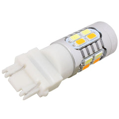 2PCS T25 10W 700LM Yellow + White Light Dual Wires 20-LED SMD 5630 Car Brake Light Lamp Bulb, Constant Current, DC 12-24V, T25 Dual Wires