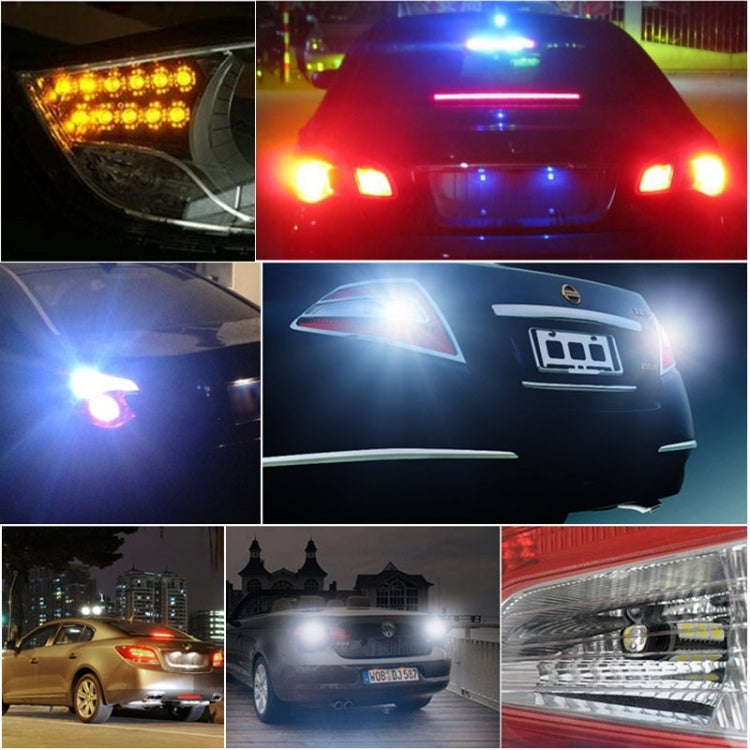 2PCS T25 10W 700LM Yellow + White Light Dual Wires 20-LED SMD 5630 Car Brake Light Lamp Bulb, Constant Current, DC 12-24V, T25 Dual Wires