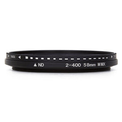 58mm ND Fader Neutral Density Adjustable Variable Filter ND 2 to ND 400 Filter, 58mm