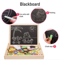 Animal Puzzle Magnetic Double Side Drawing Board, Animal 1