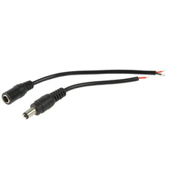 5.5 x 2.1mm DC Power Female Barrel to Male Barrel Connector Adaptor for LED Light Controller, Length: 20cm, S-LED-7566B, S-LED-7566W