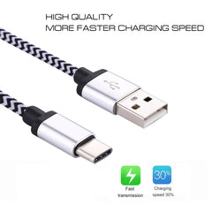 1m Woven Style USB-C / Type-C 3.1 to USB 2.0 Data Sync Charge Cable