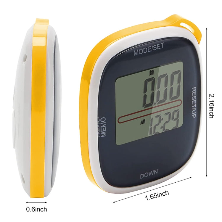 3D All Dimensional Multifunction Digital Electronic Pedometer Step Counter, 3D Yellow