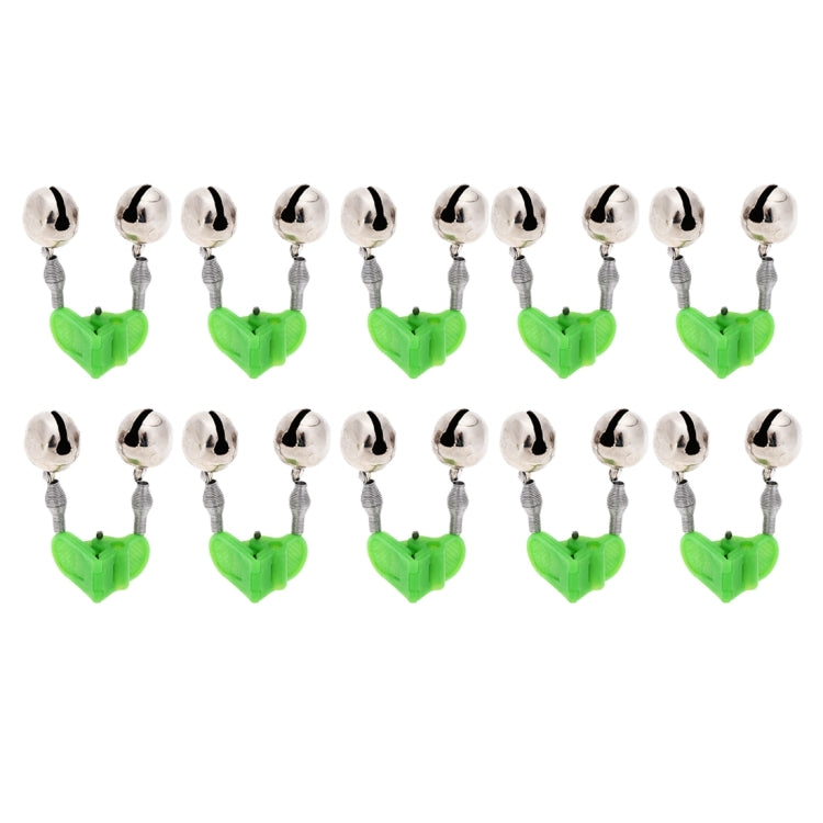 10 PCS Fishing Accessory Twin Bells Clip On Fishing Rod Fishing Bait Alarm, Random Color Delivery, Fishing Bait Alarm