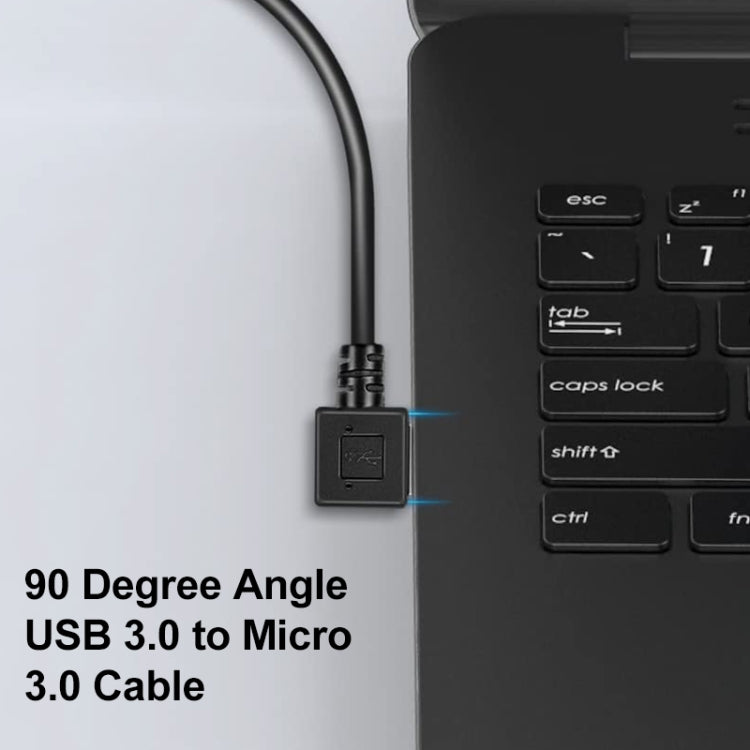 26cm 90 Degree Right Angle  USB 3.0 to 90 Degree Right Angle Micro 3.0 Data Cable for Galaxy Note III / N9000