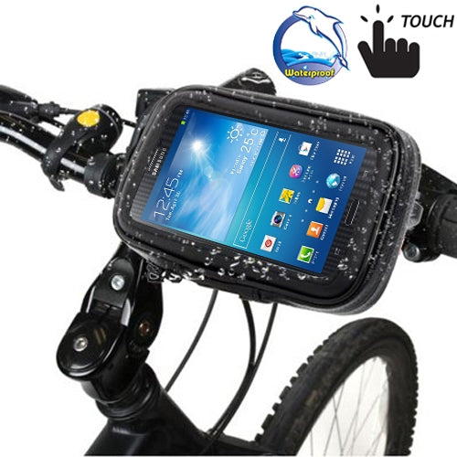 Bicycle Handlebar Mount Holder Waterproof / Sand-proof / Snow-proof / Dirt-proof Zipper Touch Bag, Suitable for Galaxy Note III / N9000 & Mega 6.3 / i9200, For  Note III