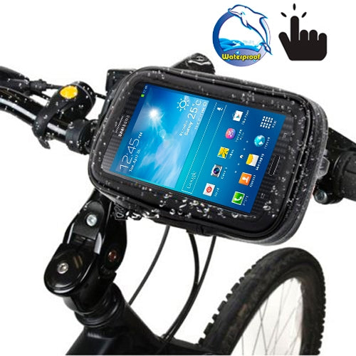 Bicycle Handlebar Mount Holder Waterproof / Sand-proof / Snow-proof / Dirt-proof Zipper Touch Bag, Suitable for Galaxy Note III / N9000 & Mega 6.3 / i9200, For  Note III