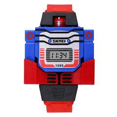 SKMEI Transformation Toy Shape Changing Removable Dial Digital Movement Children Watch with PU Plastic Cement Band