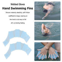 Finger Flexible Silicone Swimming Gloves (Large Size), Size : S  Blue, Size : M  Blue, Size : L Blue