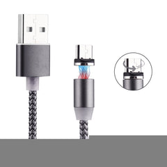 360 Degree Rotation 1m Weave Style Micro USB to USB 2.0 Strong Magnetic Charger Cable with LED Indicator