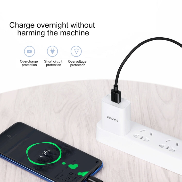 awei CL-77T 5A USB to USB-C / Type-C Interface Smart Fast Charge TPE Data Cable, Cable Length: 1m, USB-C / Type-C