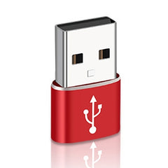 USB-C / Type-C Female to USB 2.0 Male Aluminum Alloy Adapter, Support Charging & Transmission, USB 2.0