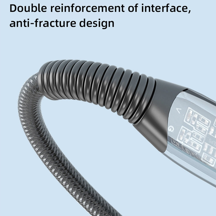 Mutural Li-CC009 1.2m 100W Transparent USB-C / Type-C to Type-C Charging Data Cable, Type-C to Type-C