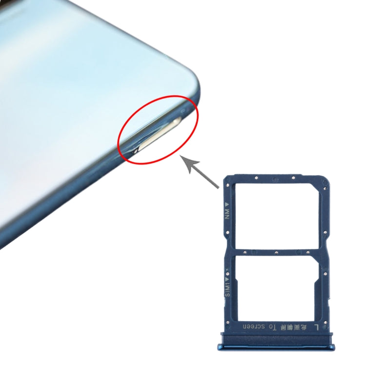 SIM Card Tray + NM Card Tray for Huawei Honor 20 Lite, For Huawei Honor 20 Lite (Baby Blue), For Huawei Honor 20 Lite