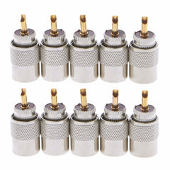 10 PCS UHF Connector Plugs PL-259 Male Solder for RG8X Coaxial Cable