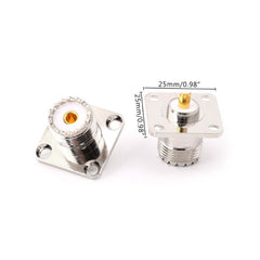 5 PCS UHF SO239 Female Flange Panel Chassis Cover Mount Adapter