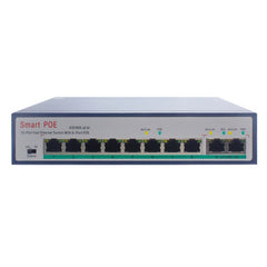 ESCAM POE 8+2 10-Port Fast Ethernet Switch 8-Port POE 10/100M 120W Network Switch, Transmission Distance: 150m, 10 Ports