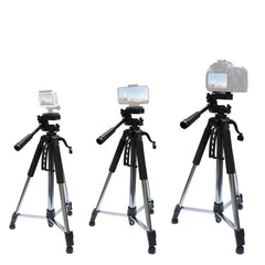 L-1200 Camera Tripod Live Broadcast Bracket For Mobile Phones, Cameras, Projectors 55-148CM Universal Adjustable Tripod (Silver), L-1200