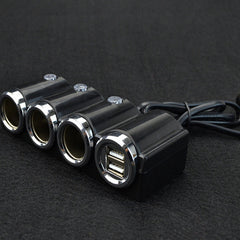 Car Cigarette Lighter Socket Splitter Dual USB Port Car Charger 3-Way Adapter, 1503
