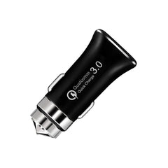 LZ-328 Safety Hammer Type QC3.0 USB + USB-C / Type-C Fast Charging Car Charger