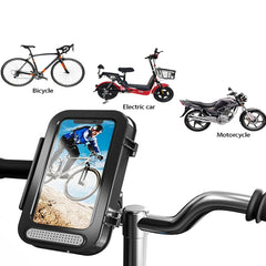 Bicycle Phone Holder Waterproof Bicycle Motorcycle Handlebar Case For 4.7-6.8 Inch Mobile Phone Mount, Waterproof Bicycle Holder