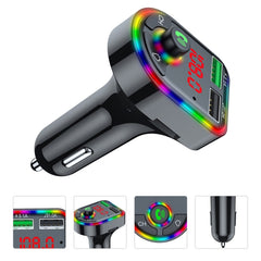 F6 Car FM Transmitter Colorful Breathing Atmosphere Lamp  MP3 Player Charger, F6