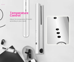 K-SKIN Portable Rechargeable Hair Straightener Curler Ceramic Iron Styling Tool Cordless Adjustable Temperature Fast Heat