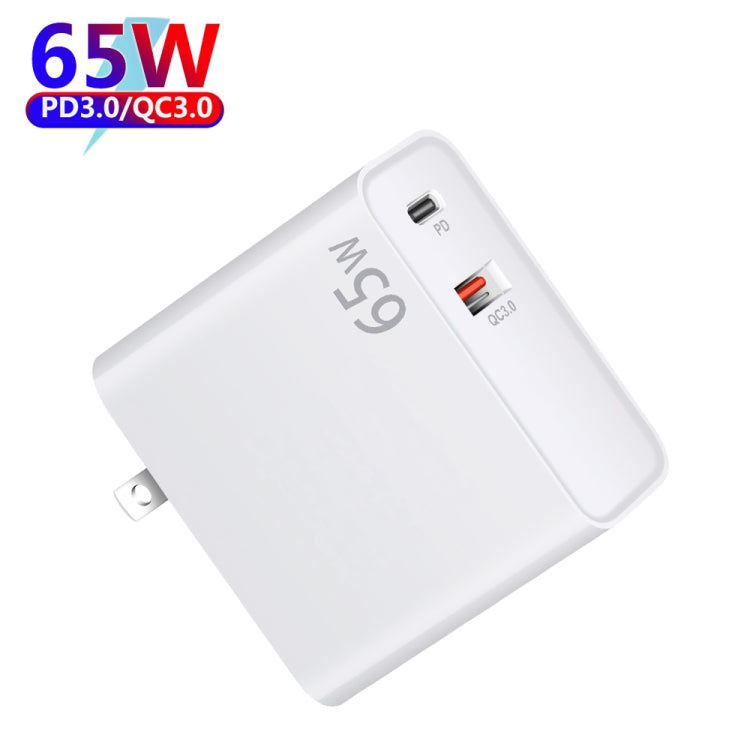 PD-65W USB-C / Type-C + QC3. 0 USB Laptop Charging Adapter, UK Plug / US Plug, UK Plug / US Plug