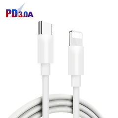 WKN-707 PD 20W USB-C / Type-C + QC 3.0 25W USB Mini Car Charger with USB-C / Type-C to 8 Pin Data Cable, Cable Length: 1m