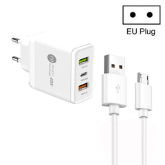 45W PD25W + 2 x QC3.0 USB Multi Port Charger with USB to Micro USB Cable, EU Plug, EU Plug + USB to Micro USB Cable