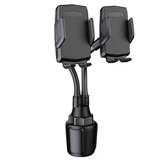 A080+X908 Car Cup Double Mobile Phone Holder Mount Adjustable Cradle Bracket, A080+X908