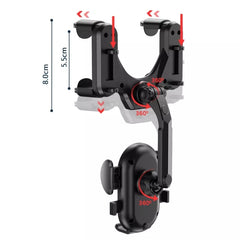 R004 Rearview Mirror 360 Rotatable Retractable Car Phone Holder, R004