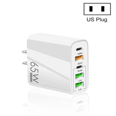 65W Dual PD Type-C + 3 x USB Multi Port Charger for Phone and Tablet PC, US Plug, US Plug