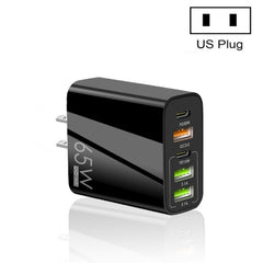 65W Dual PD Type-C + 3 x USB Multi Port Charger for Phone and Tablet PC, US Plug, US Plug