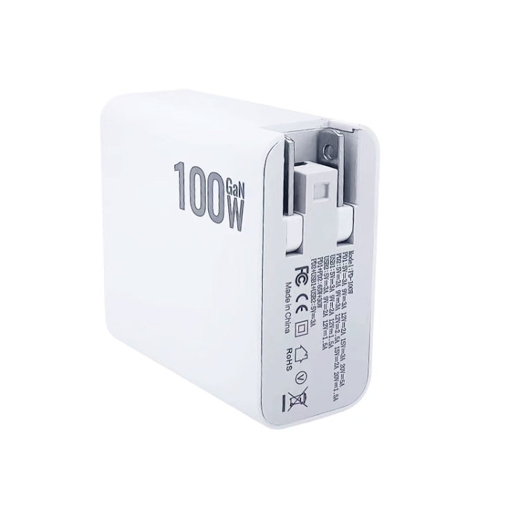 GaN 100W Dual USB+Dual USB-C/Type-C Multi Port Charger with  1.8m Type-C to MagSafe 1 / L Header Data Cable, US Plug, US / EU Plug, US / UK Plug, US / AU Plug, US / EU / UK Plug, US / EU / UK / AU Plug