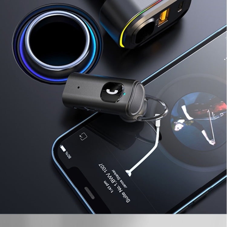 V15 Car Bluetooth With PD Fast Charger Adapter Microphone Wireless Noise Reduction Bluetooth Headset, V15