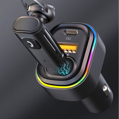 V15 Car Bluetooth With PD Fast Charger Adapter Microphone Wireless Noise Reduction Bluetooth Headset, V15