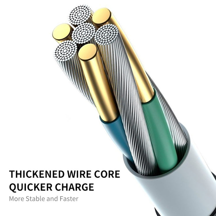 ENKAY Hat-Prince 3 in 1 6A USB to 8Pin+Type-C+Micro USB Supper Fast Charge Spring Cable, Length: 1.8m, 3 in 1