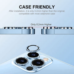 ENKAY Hat-Prince Glitter Rear Lens Aluminium Alloy Tempered Glass Film, For iPhone 15 / 15 Plus