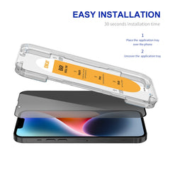 ENKAY Easy Install Anti-peeping Privacy Full Screen Tempered Glass Film, For iPhone 17e / 16e / 14 / 13 / 13 Pro, For iPhone 16 Pro Max, For iPhone 16 Pro, For iPhone 16 Plus, For iPhone 15 Plus, For iPhone 16, For iPhone 15, For iPhone 15 Pro Max     ...