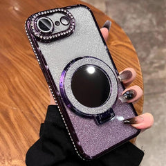 Rhinestone Mirror Glitter MagSafe TPU Phone Case, For iPhone 17e / 16e, For iPhone 17 Pro Max