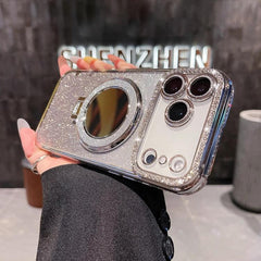 Rhinestone Mirror Glitter MagSafe TPU Phone Case, For iPhone 17 Pro, For iPhone 17