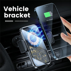 X11 15W Fast Charger Car Air Vent Hook Wireless Charger Intelligent Induction, X11 (Tarnish), X11 (Silver)