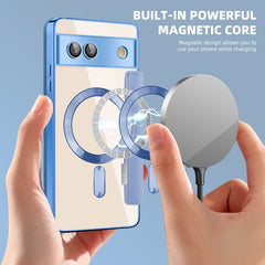 Shield Magsafe RFID Anti-theft Rhombus Leather Phone Case, For Google Pixel 7a