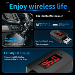 M10 Car Digital Display FM Radio USB Bluetooth Adapter Wireless Audio Receiver, M10