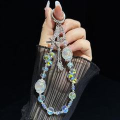 Heidi Bead Bow Waterdrop Crystal Phone Chain